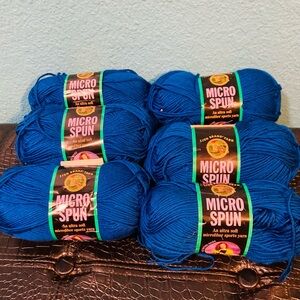 NWT Lion Brand Microspun DISCONTINUED Royal Blue Yarn 3 Dye Lots 70g  Bundle Lot